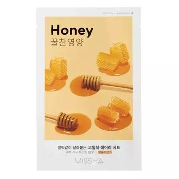 Регенеруюча тканинна маска для обличчя з медом Missha Airy Fit Sheet Mask Honey 4811 фото