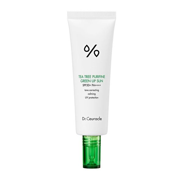 Солнцезащитный крем для нейтрализации покраснений Dr.Ceuracle Tea Tree Purifine Green Up Sun SPF 50+ PA++++ 5676 фото