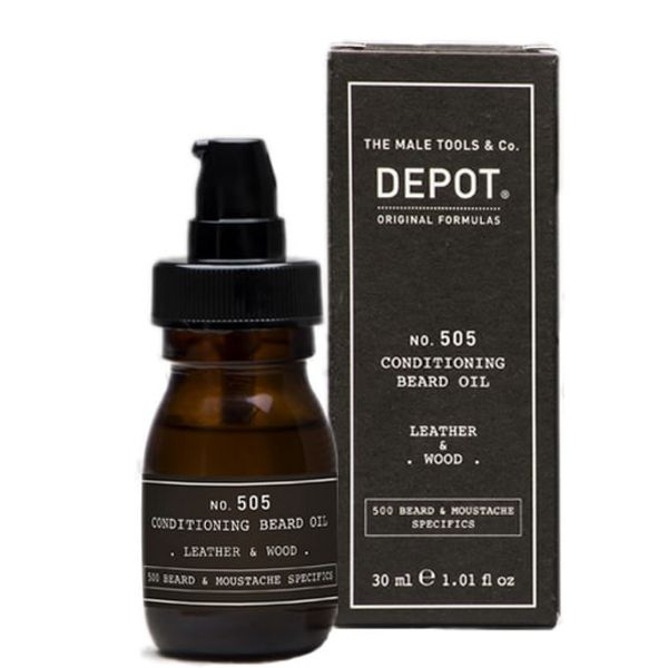 Олія для бороди кондиціонуюча "Шкіра та дерево" 30 мл DEPOT 505 Beard Moustache Specifics Beard Oil Leather & Wood  8032274078012 фото