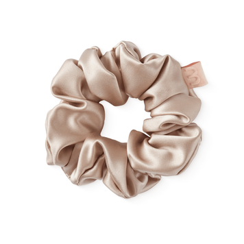 Об'ємна резинка для волосся з натурального шовку (Бежева) Mon Mou Silk large scrunchie  003-04 фото