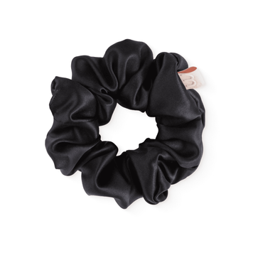 Об'ємна резинка з натурального шовку (Чорна) Mon Mou Silk large scrunchie 003-01 фото