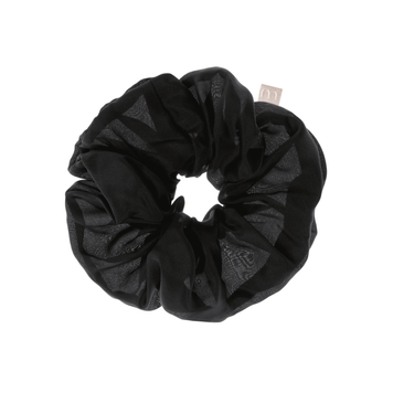 Суперобъемная резинка из натурального шелка Черная Mon Mou Volume Silk Scrunchie 003-00-01 фото