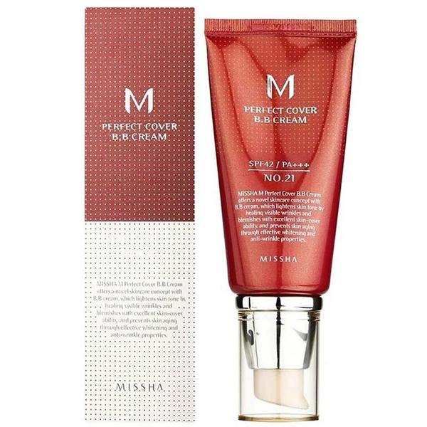 BB крем з ідеальним покриттям M Perfect Cover SPF42 PA+++ №21  Missha Perfect Cover BB Cream 50 ml 8806185793117 фото