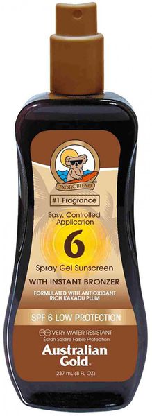 Спрей-гель із бронзатором фактор захисту 6 Australian Gold SPF 6 Spray Gel Bronzer А75056 фото