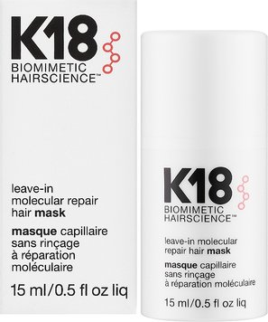 Восстановительная несмываемая маска для волос K18 Leave-in Molecular Repair Hair Mask 15 ml К18-31007 фото