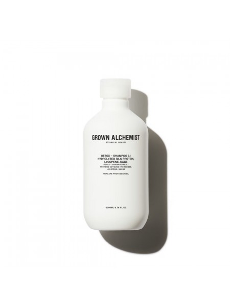 Детокс-шампунь 0.1 Гидролизованный протеин шелка, Ликопен, Шалфей GROWN ALCHEMIST Detox Shampoo 0.1: Hydrolyzed Silk Protein, Lycopene, Sage 
