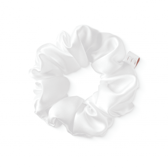 Объемная резинка из натурального шелка (Белая) Mon Mou Silk large scrunchie