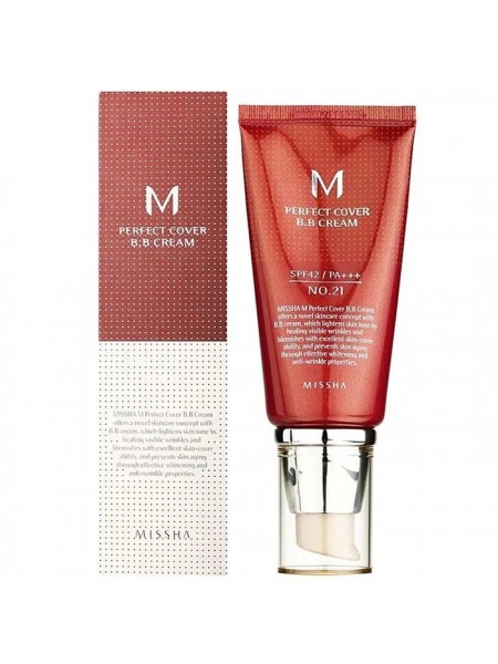 BB крем з ідеальним покриттям M Perfect Cover SPF42 PA+++ №21  Missha Perfect Cover BB Cream 50 ml