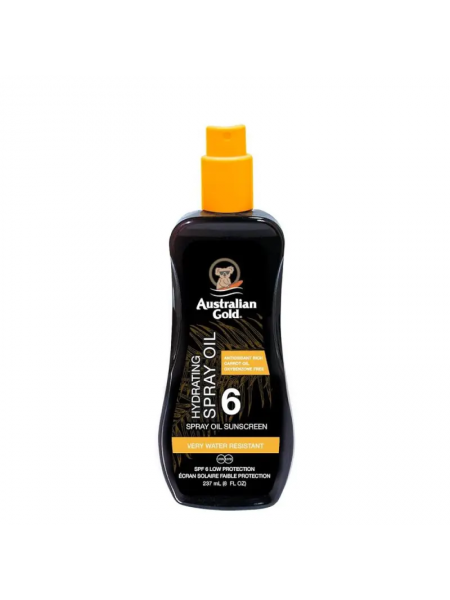 Водостойкий солнцезащитный спрей-масло Australian Gold Spray Oil Sunscreen Carrot Oil SPF 6