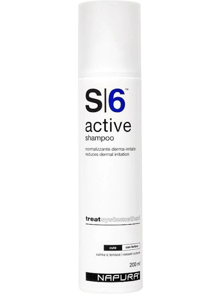 Шампунь против перхоти для раздраженной кожи головы с цинком PCA, ромашкой и бисабололом Napura S6 Active Anti-Dandruff Shampoo