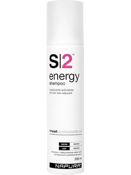 Укрепляющий шампунь против выпадения для слабых волос с биотином, протеинами пшеницы и эфирными маслами Napura S2 Energy Anti-Hair Loss Shampoo